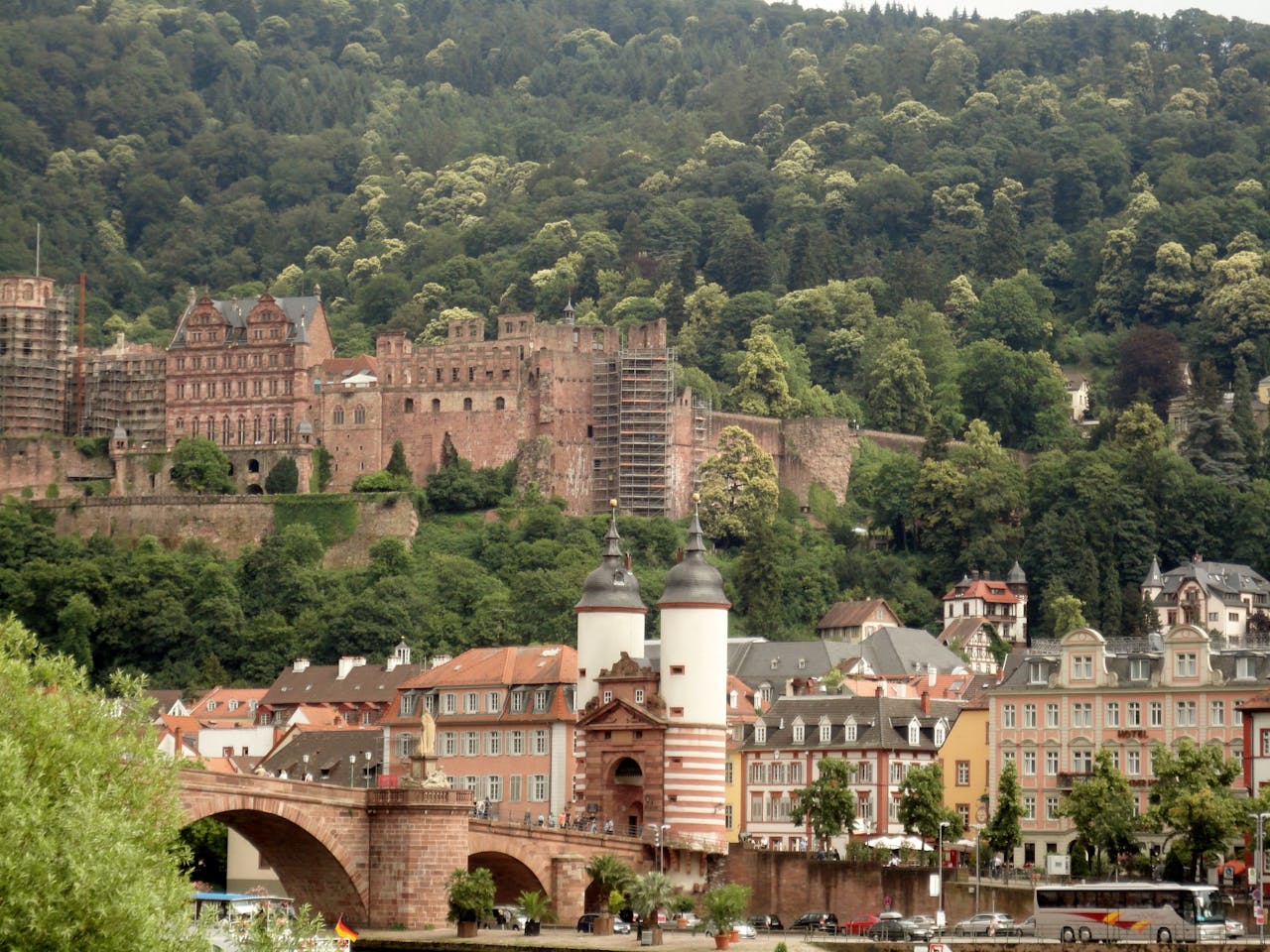 hero-gallery-01 Picturesque view of Heidelberg Castle and the Old Bridge in Baden-Württemberg, Germany.